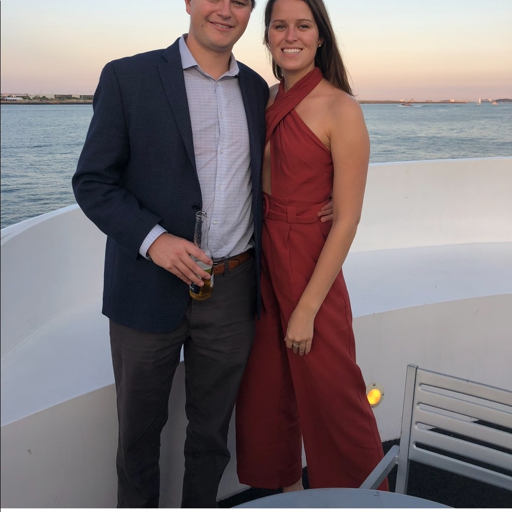 Retro style red jumpsuit